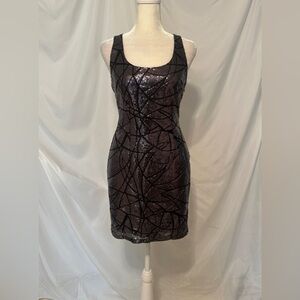 bebe Black Sequin Mini Dress